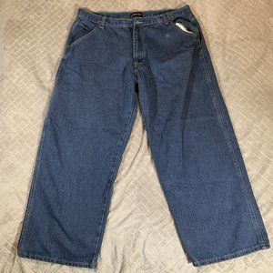 Stanley Mens 40x28 Denim Jeans Blue Carpenter Straight Leg Work Wear Medium Wash